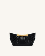 Leia Pleated Clutch - Black