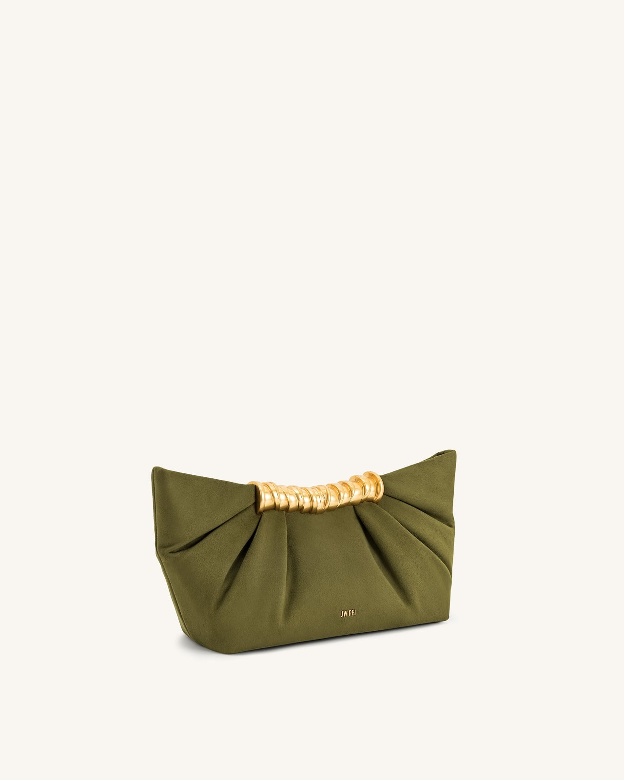 Leia Pleated Clutch - Dark Olive