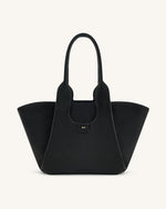 Cara Faux Suede Tote Bag - Black