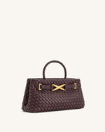 Elora Woven Tote Bag - Deep Burgundy