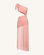 Mia Pleated Mesh Dress - Blush