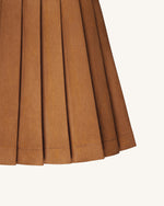 Ellie Pleated Velvet Dress - Caramel