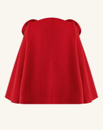 Clara Floral Applique Cape Coat - Red