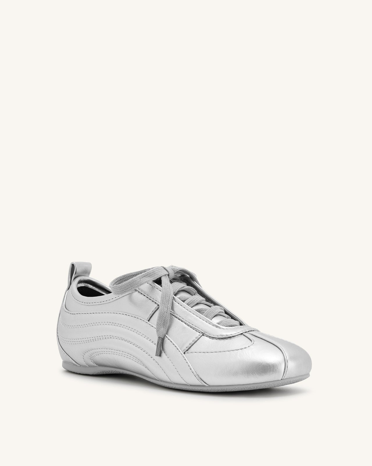 Ferne Streamlined Lustrous Sneakers  - Silver