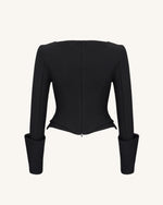 Lydia Corset-Inspired Blazer - Black